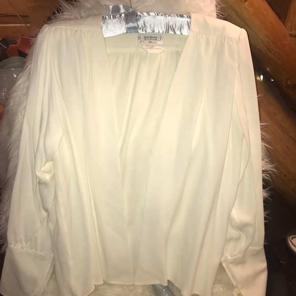 YSL white flowy blouse w/button up sleeves! - Picture 2 of 9